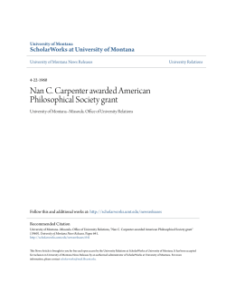 Nan C. Carpenter awarded American Philosophical Society grant