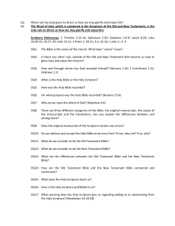 Q2. What rule has God given to direct us how we may glorify and