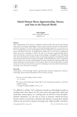 Inked: Human-Horse Apprenticeship, Tattoos, and Time in the