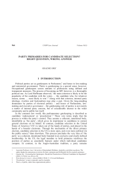 Party Primaries for Candidate Selection?