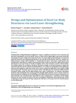 Design and Optimization of Steel Car Body Structures via Local