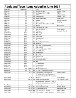 Adult and Teen Items Added in June 2014