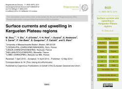 Surface currents and upwelling in Kerguelen Plateau regions