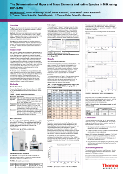 The Determination of Major and Trace Elements and Iodine Species
