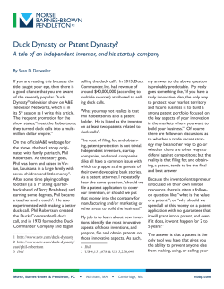 Duck Dynasty or Patent Dynasty? - Morse Barnes