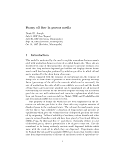Foamy oil flow in porous media 1 Introduction