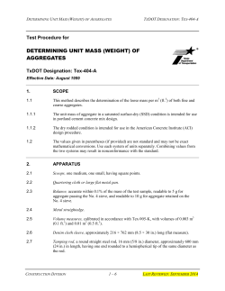 determining unit mass (weight) of aggregates