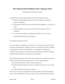 The Measurement Method of the Almagest Stars - People