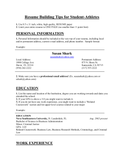Student Athlete Resume Tips 2