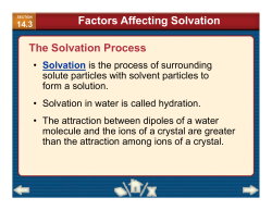 Factors That Affect Solvation