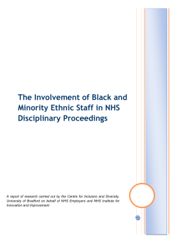 The Involvement of Black and Minority Ethnic Staff