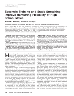 Eccentric Training and Static Stretching Improve Hamstring