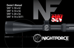 Owner`s Manual SHV&trade; 3-10 x 42 SHV&trade; 4-14 x 56 SHV