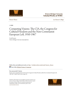 Competing Visions: The CIA, the Congress for Cultural Freedom and