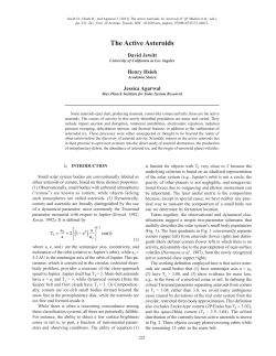 The Active Asteroids - Earth, Planetary, and Space Sciences