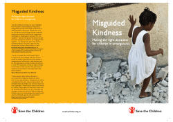 Misguided Kindness - Save the Children UK