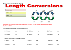 mm cm m km - Solent Junior School