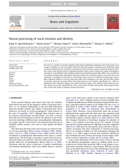 Neural processing of vocal emotion and identity