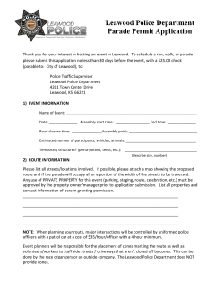 Leawood Police Department Parade Permit Application