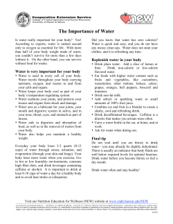The Importance of Water