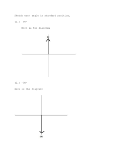 Sketch each angle in standard position. (1.) 90o Here is the diagram