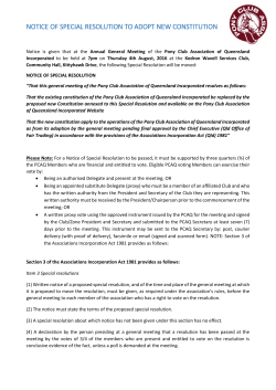 notice of special resolution to adopt new constitution