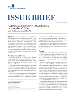 NATO Summit 2016: NATO Must Reaffirm Its &ldquo;Open Door&rdquo; Policy