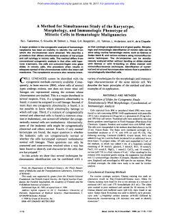 A Method for Simultaneous Study of the Karyotype