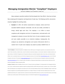 Managing Immigration Risk for &ldquo;Compliant&rdquo; Employers