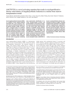 JAK2T875N is a novel activating mutation that results in