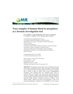 Trace samples of human blood in mosquitoes as a forensic