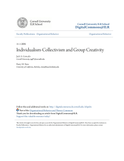 Individualism-Collectivism and Group Creativity
