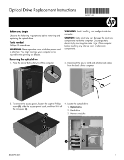 Optical Drive Replacement Instructions