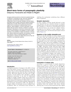 Short-term forms of presynaptic plasticity