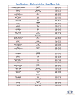 Class Timetable – The Fountain Spa – Kings Manor Hotel