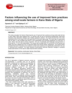 Factors influencing the use of improved farm practices