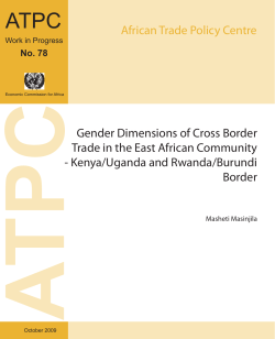 Gender Dimensions of Cross Border Trade in the East African