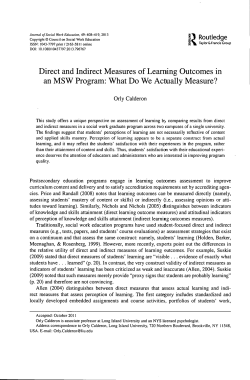 Direct and Indirect Measures of Learning Outcomes in an