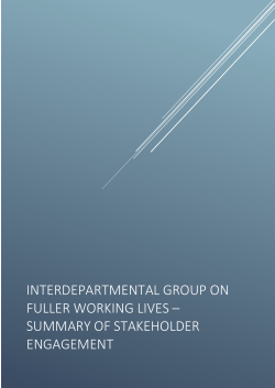 Interdepartmental group on fuller working lives &ndash; summary of
