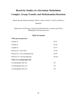 Reactivity Studies of a Zirconium Methylidene Complex. Group