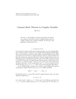 Constant Rank Theorem in Complex Variables