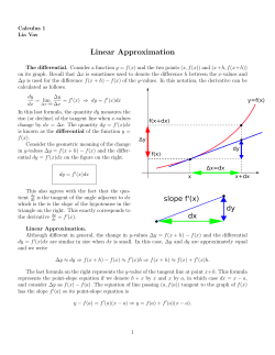 9. Linear Approximation. Differentials
