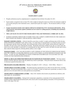 49th ANNUAL 2016 CIAC WRESTLING TOURNAMENT Sponsored
