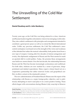 The Unravelling of the Cold War Settlement