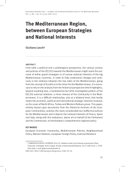 The Mediterranean Region, between European Strategies and
