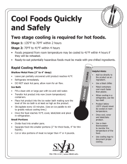 Cool Foods Quickly and Safely - Southern Nevada Health District