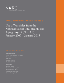 Use of Variables from the National Social Life, Health, and Aging