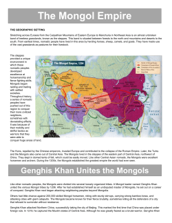 The Mongol Empire - Ms. McCleskey`s World History
