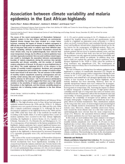 Association between climate variability and malaria epidemics in the
