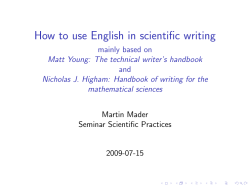 How to use English in scientific writing